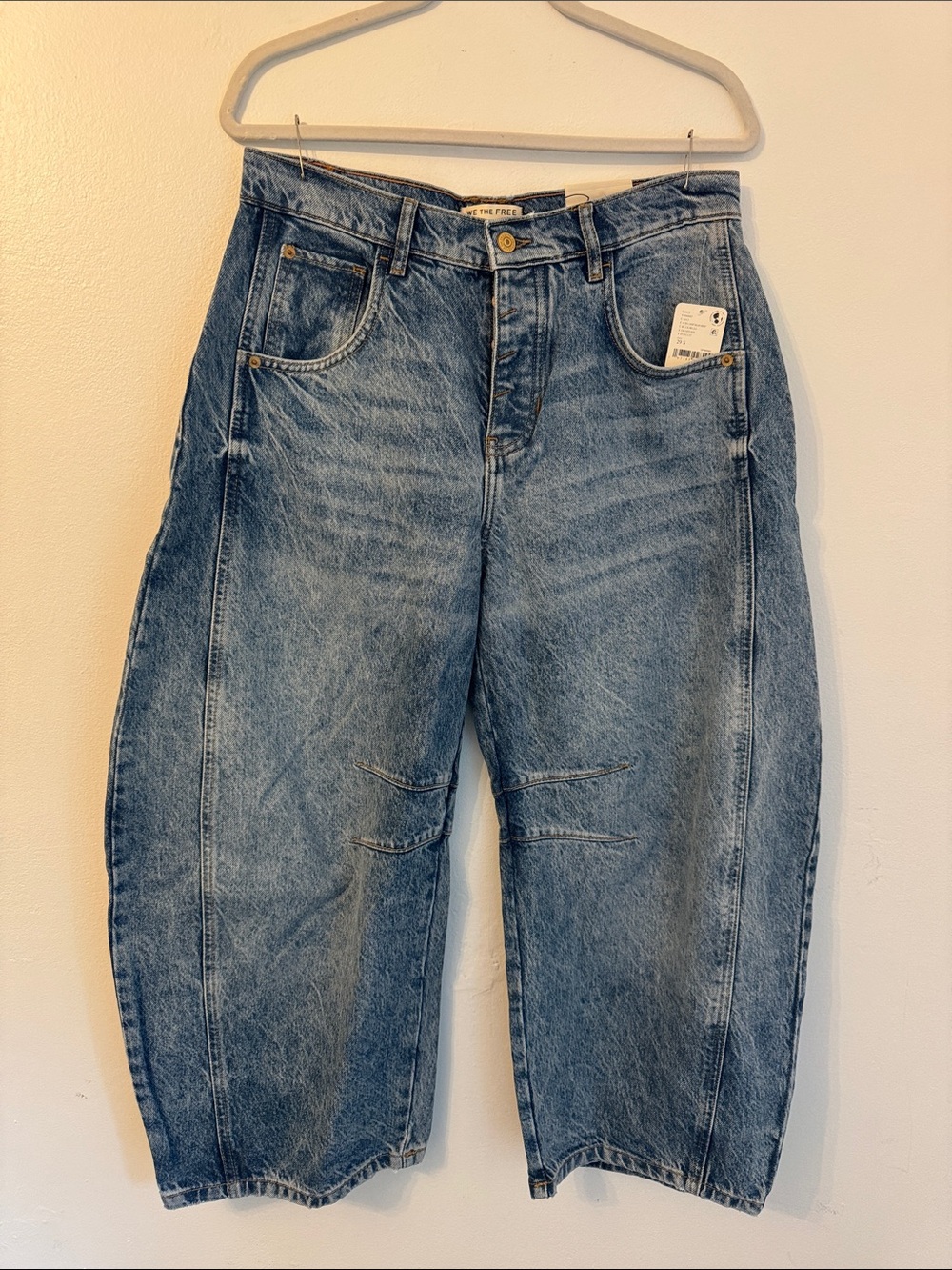 Free People Good Luck Mid Rise Barrel Jean